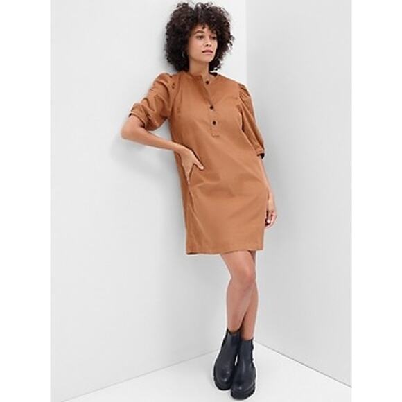 GAP Dresses & Skirts - Gap Corduroy Puff Sleeve Mini Dress 100% Cotton sz XS